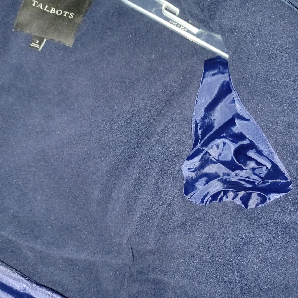 Talbots Dark Blue Puffer Coat with Faux Fur Hood - Picture 13 of 13